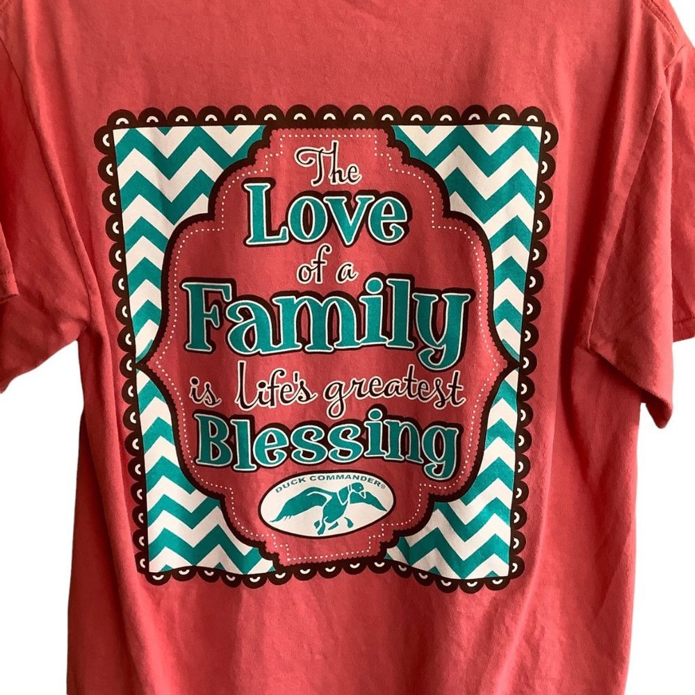 Duck Commander T-Shirt Women Sz Medium 100% Cotton Graphic‎ Love Family Blessing